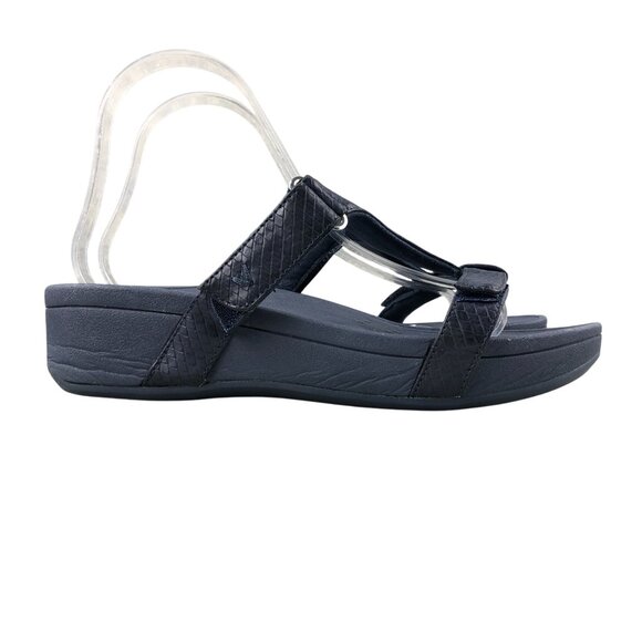 Vionic Women's Size 8 Ellie Dark Blue Hook & Loop Orthotic Walking Sandals - Picture 1 of 16